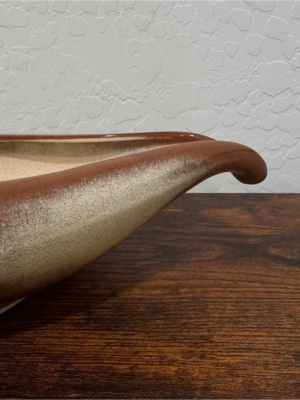 Vintage Frankoma Pottery MCM Bowl #214 Yellow Desert Gold Freeform Artsy Ceramic